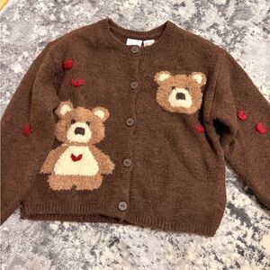 ZARA Brown Bear Kids Cardigan